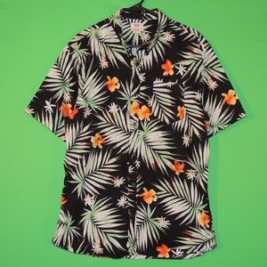 VANS Mens XL Floral Hawaiian Short Slv Shirt